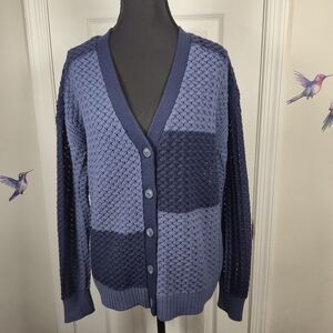 NWT AnyBody Colorblock Crochet Knit Cardigan | Textured Layer